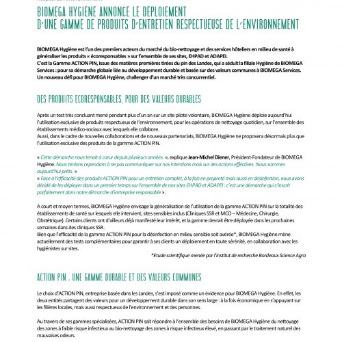 Biomega services - Communiqué de presse - Agence La Cerise