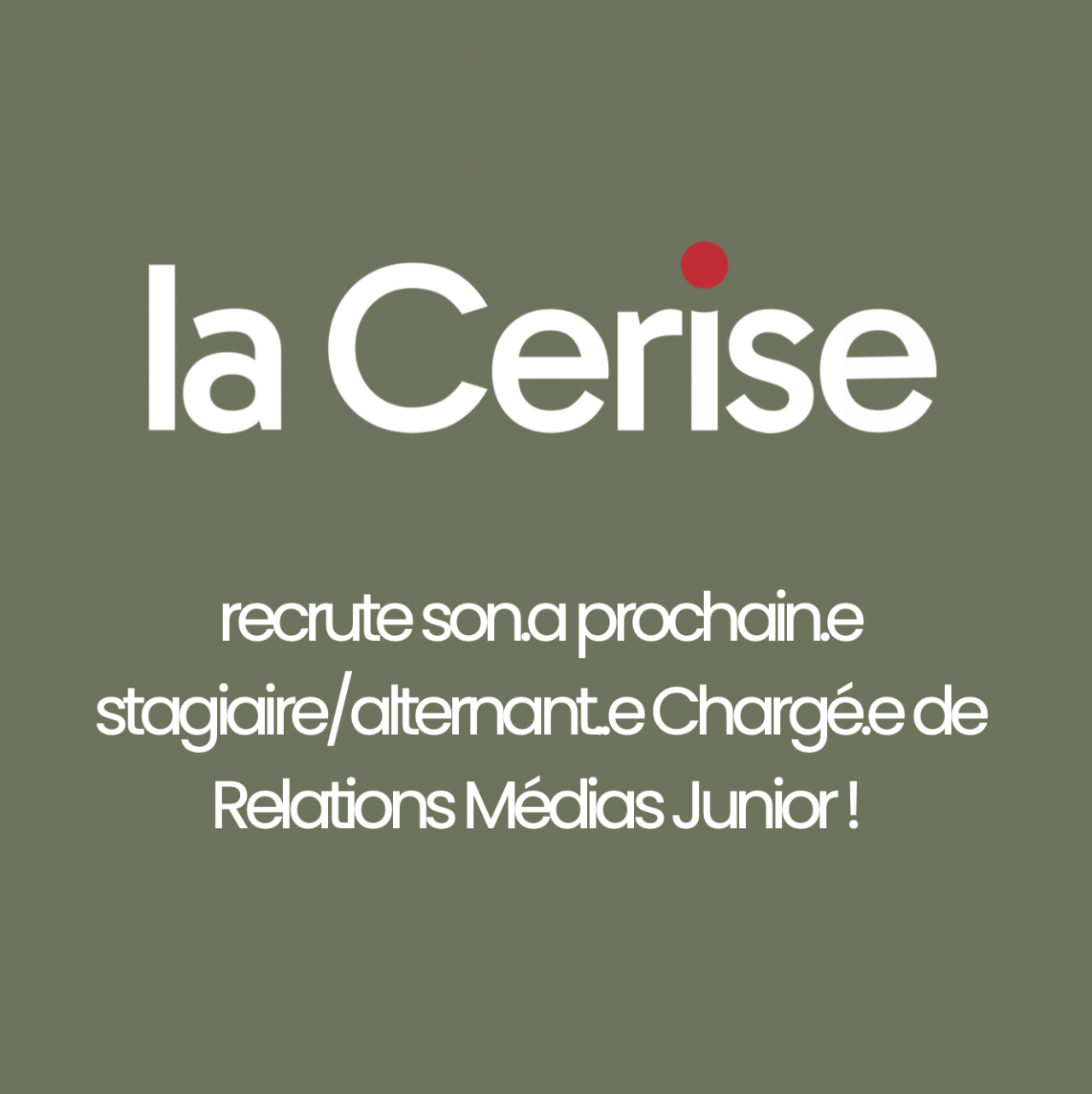agence la cerise relations medias toulouse recrutement stage alternance
